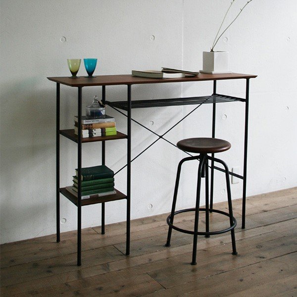 カウンターテーブル おしゃれ 幅1 収納付き テーブル 北欧 25日限定 エントリーでｐ8倍 アンセム Anthem 北欧 バーカウンター アンセム 左右どちらでも設置可能な棚付きカウンターテーブル ハイテーブル ハイデスク Ant 2399br インテリア家具のエッジーノイエ