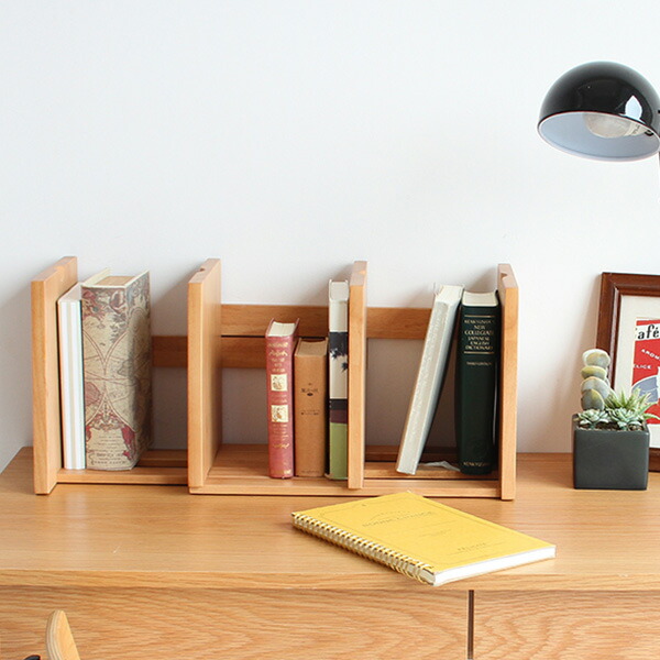 楽天市場】ブックスタンド スライド式 木製 本立て スライド