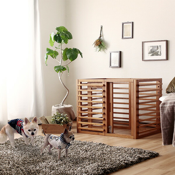 楽天市場 ゲージ 犬用 おしゃれ わんちゃんゲージ 檻 ワンゲージ ペット用ゲージ おしゃれ 引き戸 天然木 Mサイズ ブラウン ナチュラル ホワイト インテリア家具のエッジーノイエ