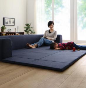 【25日限定！ポイント最大6倍】 年中清潔 フロアソファになる洗えるクッションラグ 大 250&times;174cm｜イルミインテリア