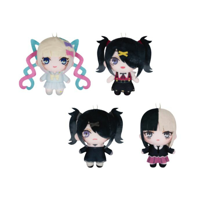 【6月取って置く】アニメ「NEEDY GIRL OVERDOSE」ぷれちゃすぬいぐるみ 全4種コンプリートセット 超てんお父ちゃん/砂糖菓子お父ちゃん/砂糖菓子お父ちゃん（黒御召しもの）/かちぇ