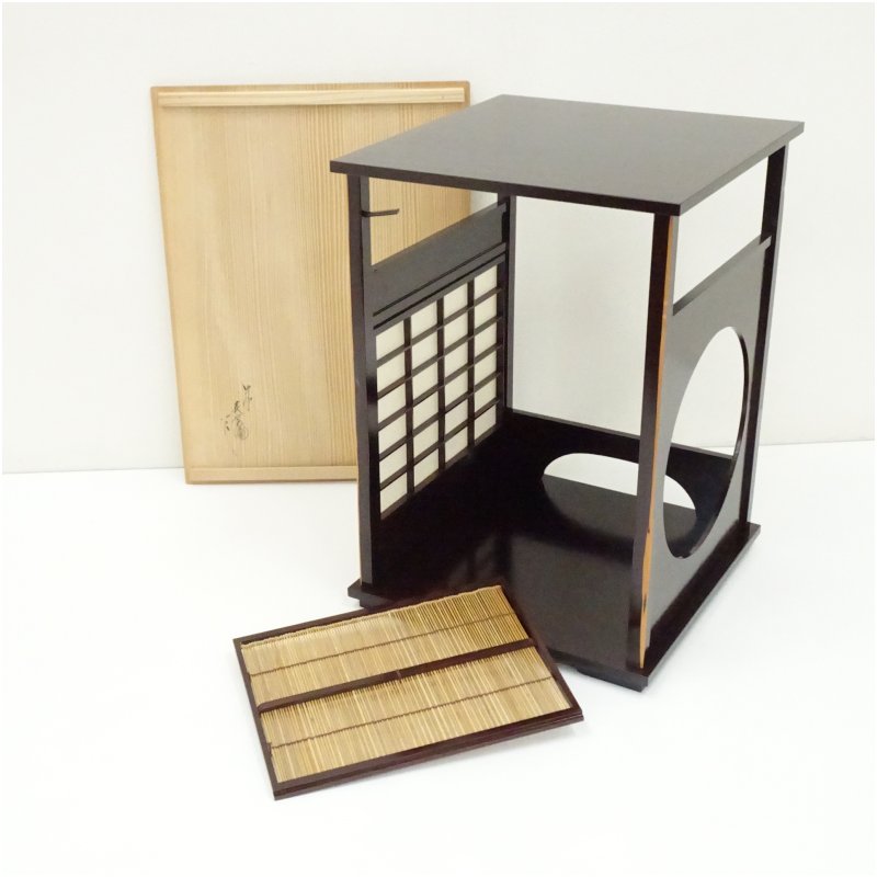 茶道具　高砂棚　渡辺可映　共箱 ☆茶道具 指物師 渡辺可映 【高砂棚（たかさごたな） 仙翁好 共箱】