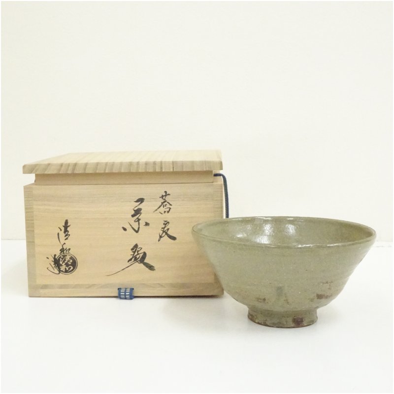 【中古】【茶道具】京焼　祥雲窯　原清和造　蕎麦茶碗（共箱） 茶道 抹茶 おしゃれ 抹茶茶碗 抹茶碗 和食器 レトロ 茶器 骨董 茶わん 茶会 茶の湯 5月 7月 春夏