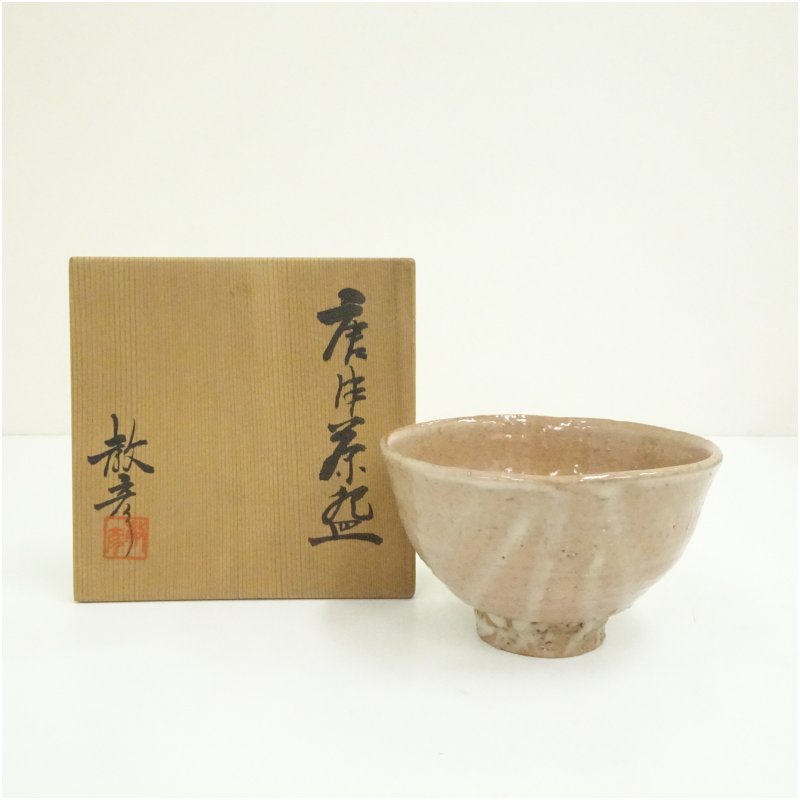 【中古】【茶道具】小木曽教彦造　唐津茶碗（共箱） 茶道 抹茶 おしゃれ 抹茶茶碗 抹茶碗 和食器 レトロ 茶器 骨董 茶わん 茶会 茶の湯 6,240円