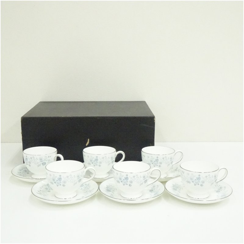 【中古】【陶芸・陶器】WEDGWOOD　ウェッジウッド　ベルフール　ティーカップ6客セット（共箱） 食器 おしゃれ かわいい レトロ ディスプレイ 来客 コップ テーブルウェア キッチン カフェ