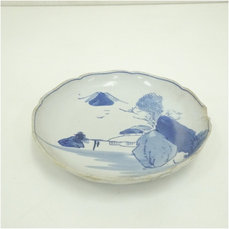 【中古】【大売り出し20%オフ】【陶物作り・瀬戸もの】古伊万里 染付風景図七寸皿 和食器 今めかしい 和食 洋食 一皿分の料理 一皿 晩さん会 飲食店 食べ物屋 はたご屋 喫茶店 赤ちょうちん 見舞い客【最大限度100%尖んがりうしろ側】