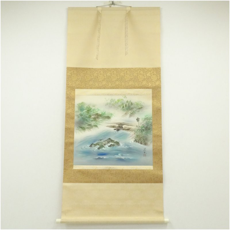 楽天市場】【中古】本物美品長尾梅友の山水図四神相応の掛け軸サイズ