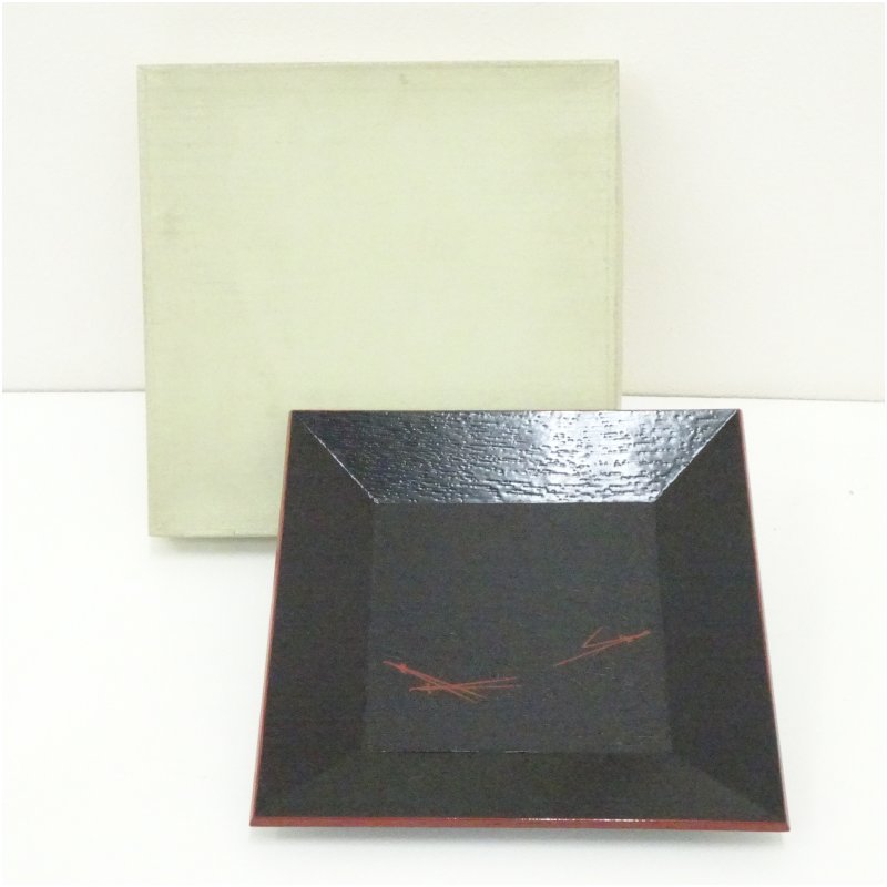 楽天市場】【中古】 誠峰工房 うるし塗 長丸盆 元箱付 木心 高級漆器