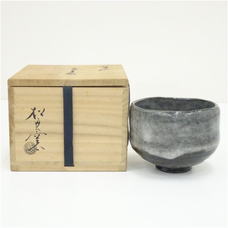 【中古】【茶道具】大樋焼　松雲窯　泉喜仙造　赤茶碗（共箱） 茶道 抹茶 おしゃれ 抹茶茶碗 抹茶碗 和食器 レトロ 茶器 骨董 茶わん 茶会 茶の湯
