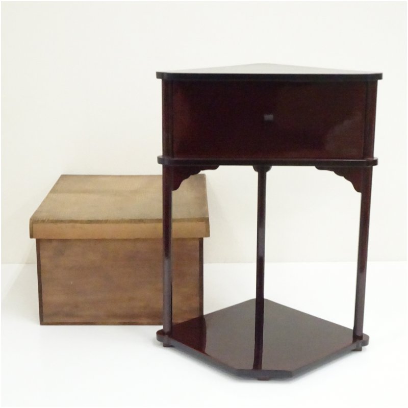 【中古】【茶道具】溜塗木屋町棚（保護箱） 茶道 茶道具 おしゃれ 茶器 道具 点前 茶席 抹茶 骨董 お茶 茶室 インテリア ラック 収納