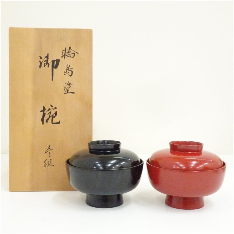 【中古】【大売り出し20%オフ】【塗師細工】輪島塗 夫婦関係碗一対（共箱）  食器 お碗 今めかしい 愛くるしげ 瀬戸もの 器 和食 一皿分の料理 御客さん 大衆食堂 はたご屋 喫茶店 赤ちょうちん ちゃぶ台 owan【最大限度100%尖んがりうしろ側】