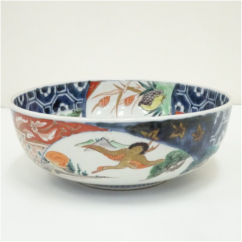 【中古】【陶器作り・瀬戸もの】古伊万里 染錦花鳥文鉢  食器 今めかしい アンティーク レトロ 和食 和風 丼 器 小鉢 中鉢 一皿分の料理 お客さん 赤ちょうちん はたご屋 喫茶店【最大限度100%尖んがりうしろ側】
