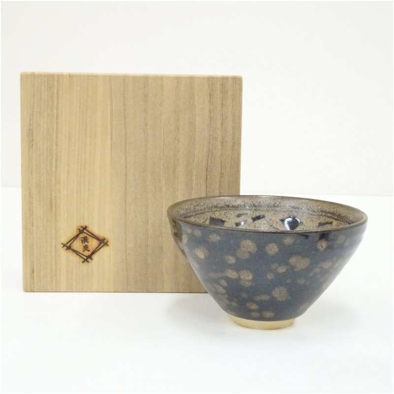 【中古】【茶道具】裏千家淡綯いまじる 玳玻天目茶碗（共箱）  茶道 抹茶 今めかしい 抹茶茶碗 抹茶碗 和食器 レトロ 茶器 骨董 茶わん 茶会 茶の湯