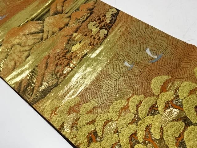 当店限定 リサイクル 波に松 風景模様織出し袋帯 送料無料 和服 和装 着物 きもの 帯 おしゃれ かわいい 人気ブランド Langageetintegration Valdemarne Fr