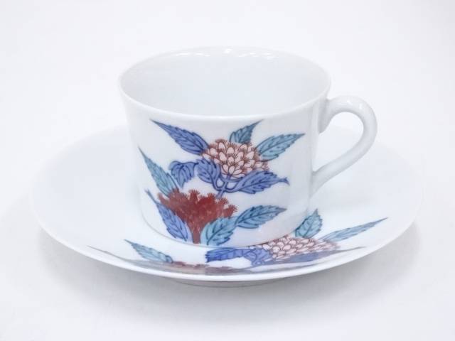 有田焼 今泉今右衛門造 錦藤袴絵紅茶碗6客[中古 和食器 抹茶碗 茶道具