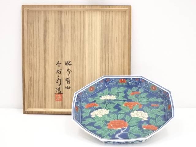 陶芸 陶器 有田焼 今泉今右衛門造 錦牡丹絵額皿 共箱 送料無料 中古 食器 和食 洋食 料理 料亭 旅館 居酒屋 カフェ おしゃれ かわいい プレート 来客 食卓 Mozago Com