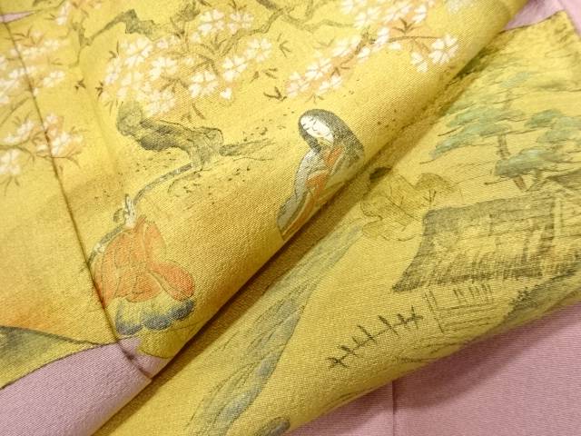 リサイクル 金彩地紙に桜平安人物風景模様訪問着 送料無料 和服 和装 着物 きもの おしゃれ かわいい Mozago Com リサイクル 金彩地紙に桜平安人物風景模様訪問着 送料無料 和服 和装 着物 きもの おしゃれ かわいい Mozago Com