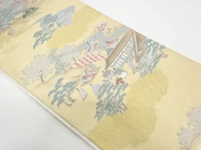 開店記念セール きもの 着物 和装 半期決算セール35 オフ リサイクル 寿光織時代人物風景模様織出し袋帯 送料無料 和服 帯 かわいい おしゃれ Justcreditsolutions Com