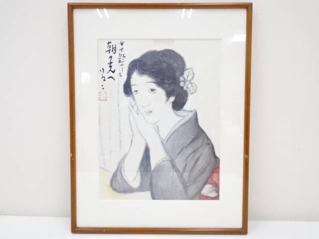 特別オファー アンティーク 絵画 竹久夢二 美人画 印刷額装 送料無料 中古 年中掛け 壁 床の間 リビング 玄関 寝室 和室 書 おしゃれ インテリア アート 絵画 芸術 Hricorp Org