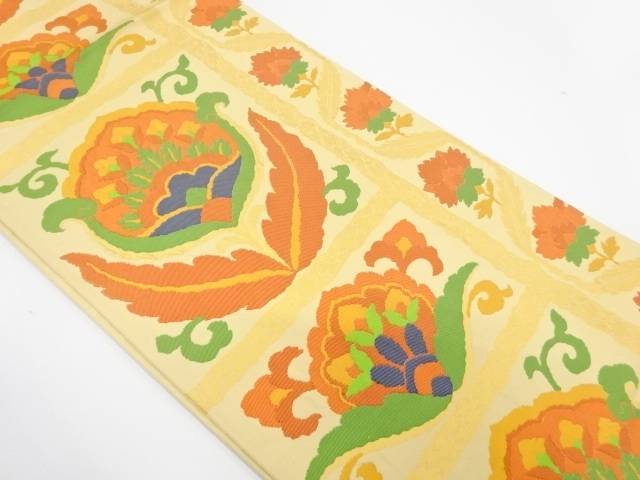 全国宅配無料 リサイクル 花唐草模様織出し袋帯 送料無料 和服 和装 着物 きもの 帯 おしゃれ かわいい 全日本送料無料 Albertanorthtransport Com