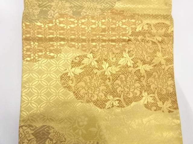 海外輸入 リサイクル 雲取に花唐草模様織出し袋帯 送料無料 和服 和装 着物 きもの 帯 おしゃれ かわいい 珍しい Albertanorthtransport Com