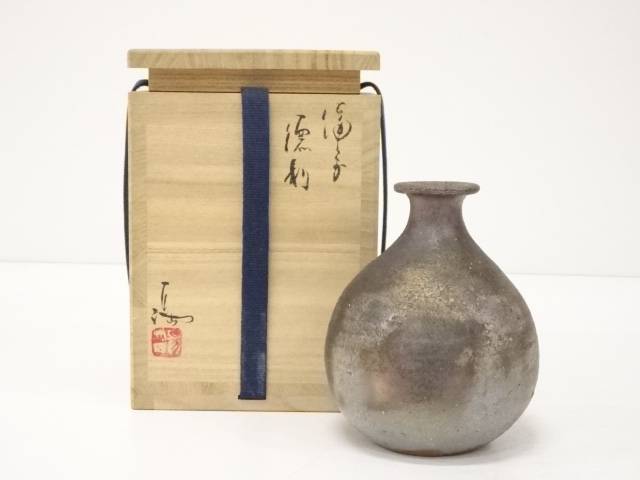ハッピーサマーセール60 オフ 陶芸 陶器 備前焼 伊勢崎満造 徳利 共箱 送料無料 中古 酒器 和食器 料亭 お酒 料理 居酒屋 来客 おしゃれ とっくり 骨董 ディスプレイ インテリア 棚 懐石 Painfreepainrelief Com