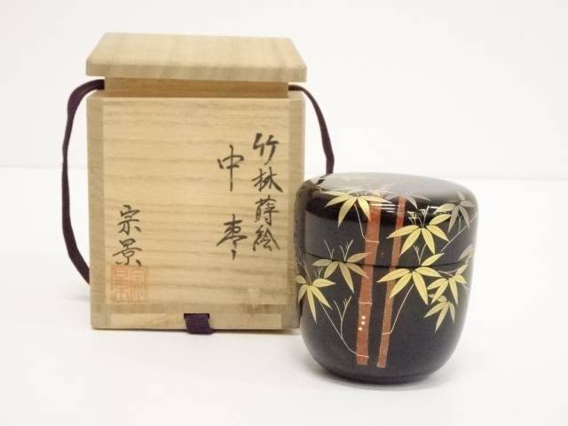新作saleセール30 Off 茶道具 宮田宗景造 竹林蒔絵中棗 共箱 送料無料 茶器 茶の湯 茶会 茶道具 骨董 お茶 なつめ 薄茶器 薄器 抹茶 容器 お茶入れ おしゃれ 即納 Travelme Lk