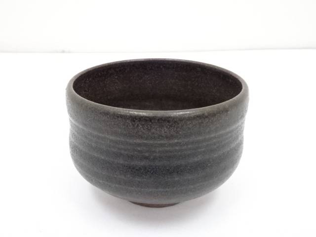 送料込★抹茶茶碗 灰釉黒碗 【口径11.5cm、陶器茶道具、中古良品】T20 送料込☆抹茶茶碗 灰釉黒碗 【口径11.5cm、陶器茶道具、中古良品】