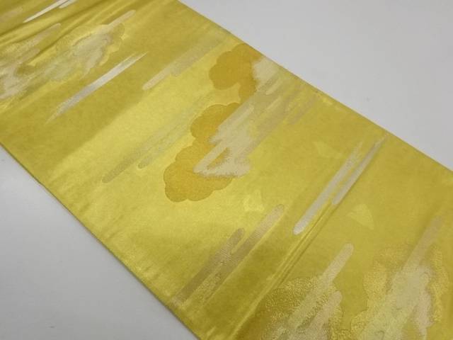 帯 自粛応援セール35 オフ リサイクル 紋屋左衛門 ヱ霞に雲模様織出し袋帯 送料無料 人気の新作