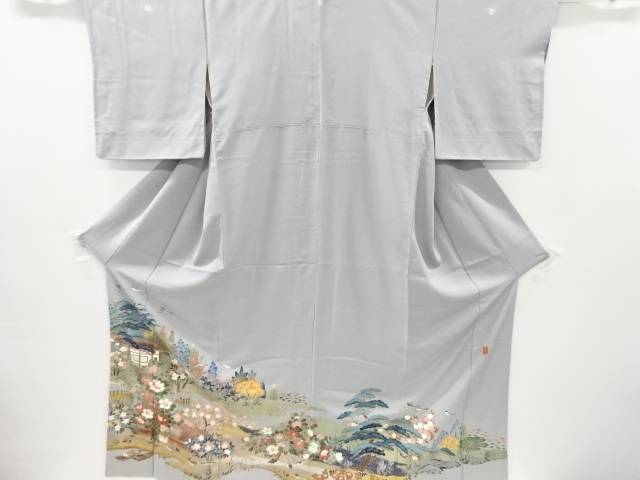 着物 愛用 和装 リサイクル 作家物 金彩手描き家屋風景模様三つ紋色留袖 送料無料 和服 着物 かわいい おしゃれ きもの