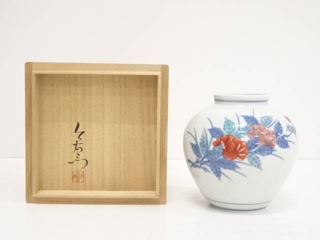 華道 今泉今右衛門造 錦牡丹絵花瓶 送料無料 中古 花器 華道具 茶道具 フラワーベース 生け花 生花 花入れ おしゃれ インテリア 園芸 ガーデニング Filmsdeculfrancais Com