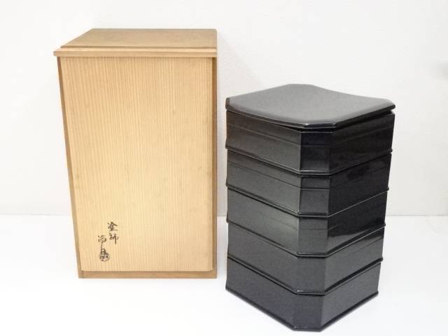 新品箱入 茶道具 柿合 一ヶ折重 縁高 5重 サン蓋付 重箱 菓子器 天然木 楽天市場】【茶器/茶道具 菓子器】 縁高（縁高重） 掻合塗り 五