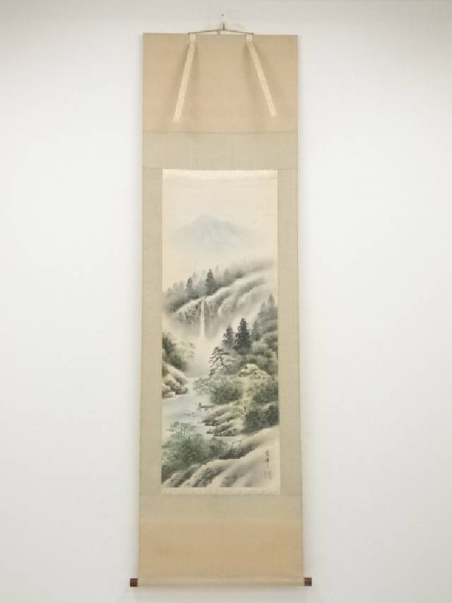 掛軸 昇『水墨山水図』絹本 肉筆 共箱付 掛け軸 w061710 掛軸 昇『水墨山水図』絹本 肉筆 共箱付 掛け軸 w061710-通販の