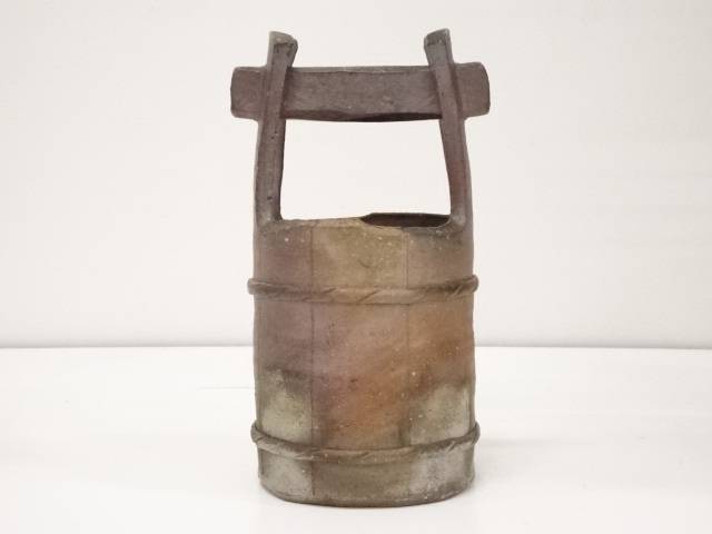 国産正規品 備前焼 黒田儀男造 手桶花入(共箱):お茶道具・着物のネットショップ圭 即納最安値