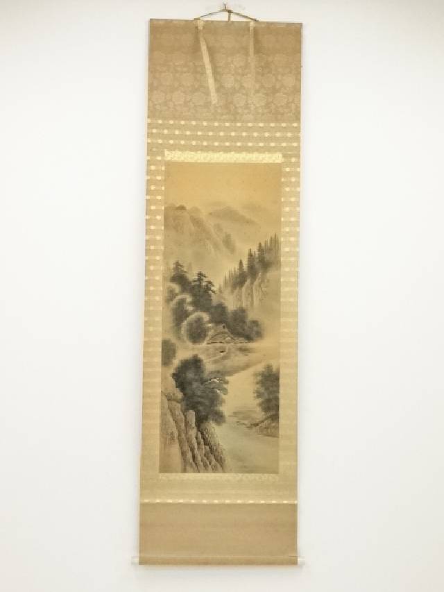 No4421 掛軸　水墨山水画　松渓　肉筆紙本　茶道具　古画　古美術　送料無料 楽天市場】【中古】【書画】寺本翠堂筆 水墨山水図 肉筆紙本掛軸