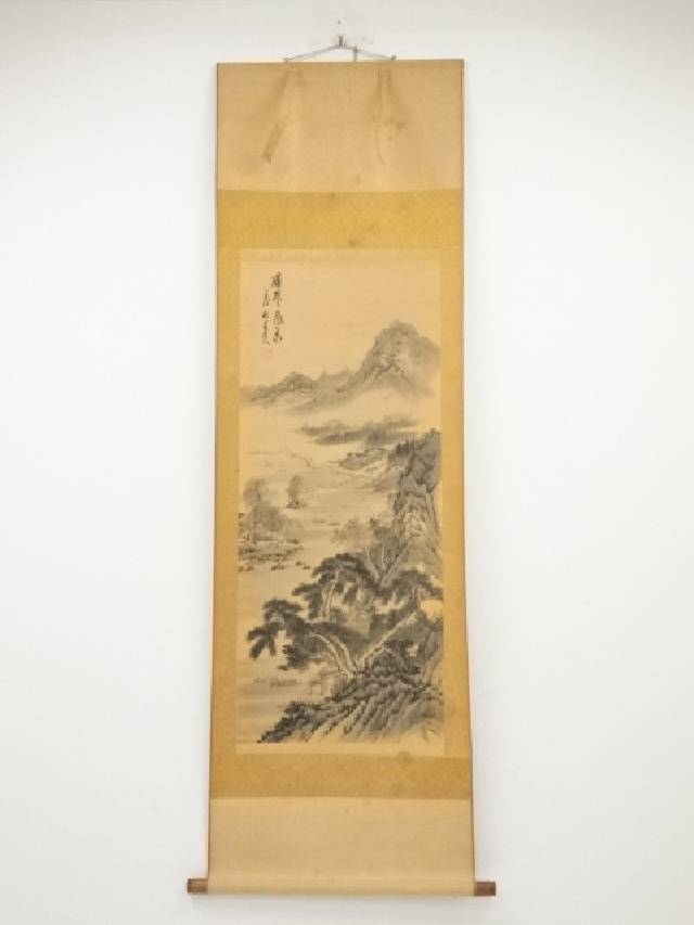 【 掛軸 / 小池石松】青墨山水 巻物 書道 骨董品① 掛軸 / 小池石松】青墨山水 巻物 書道 骨董品② - メルカリ