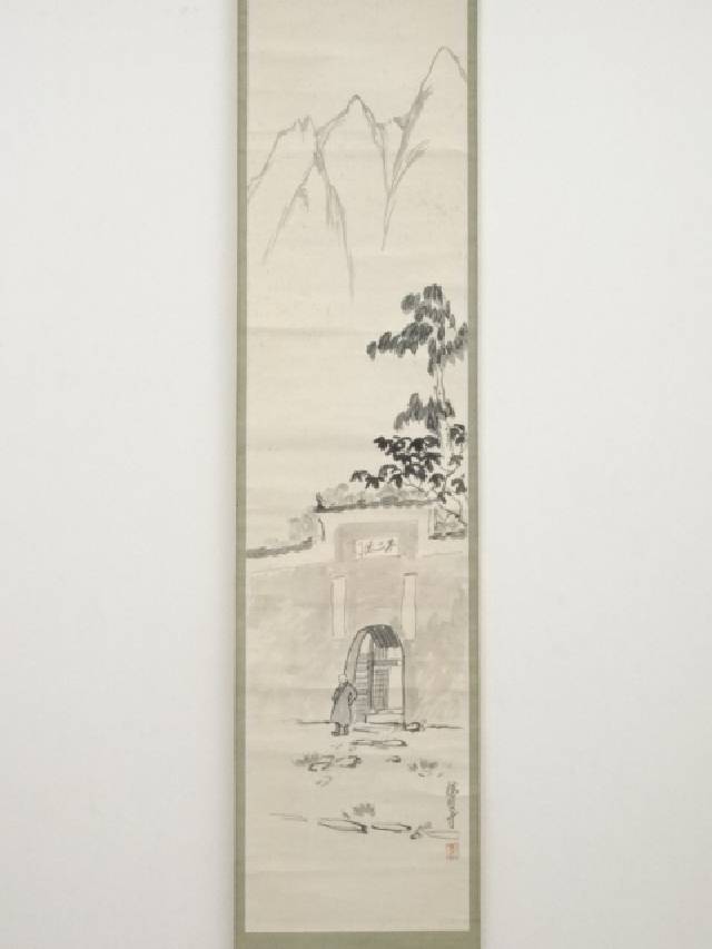 【書画】児島虎次郎筆 中国風景 肉筆紙本掛軸(箱付)【送料無料】