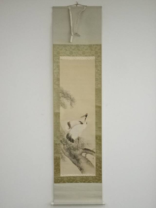 掛軸　村山静苑／老松鶴　桐箱入自筆サイン 掛軸 村山静苑／老松鶴 桐箱入自筆サイン - メルカリ