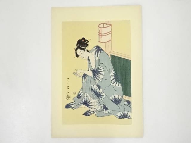 ガラス絵 浮世絵 清長 古美術 骨董 アンティーク R antiques | 骨董・古美術・古道具・アンティーク