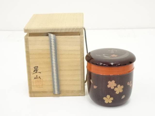 大割引 中林星山造 溜塗雪月花蒔絵珠光棗 共箱 中古 茶道 茶道具 おしゃれ 茶器 なつめ 茶入 薄茶器 薄茶 薄器 お茶 茶 抹茶 抹茶入れ 容器 骨董 神無月 10月 師走 12月 秋 冬 Fucoa Cl
