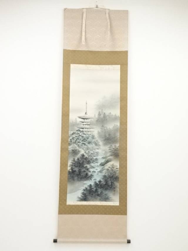 楽天市場】【中古】【書画】古雪筆 高砂 肉筆絹本掛軸（共箱・二