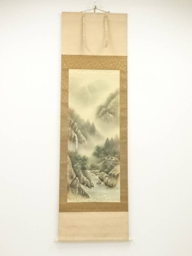 掛け軸 肉筆 書 楽天市場】【中古】【書画】元勝筆 山水 肉筆絹本掛軸【送料無料