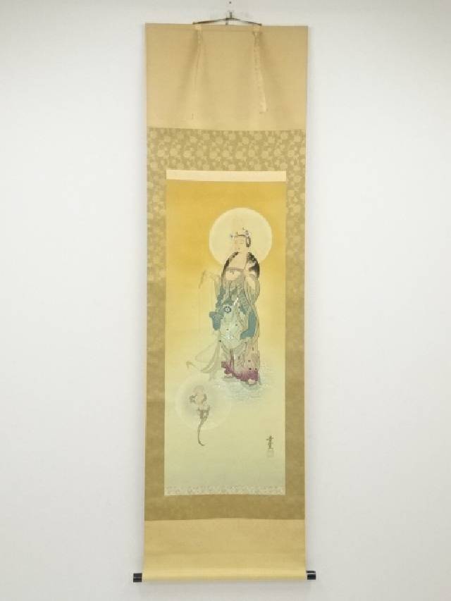 楽天市場】【中古】【書画】吉村舞堂筆 彩色山水 肉筆絹本掛軸