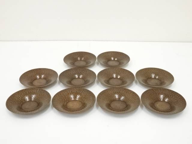 楽天市場】【中古】【煎茶道具】乾茂號造 錫円式茶托5客（413g
