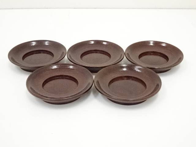 煎茶道具　茶托五客 Amazon.co.jp: 〈錫 茶托〉煎茶道具 錫師 松下喜山作 5客セット