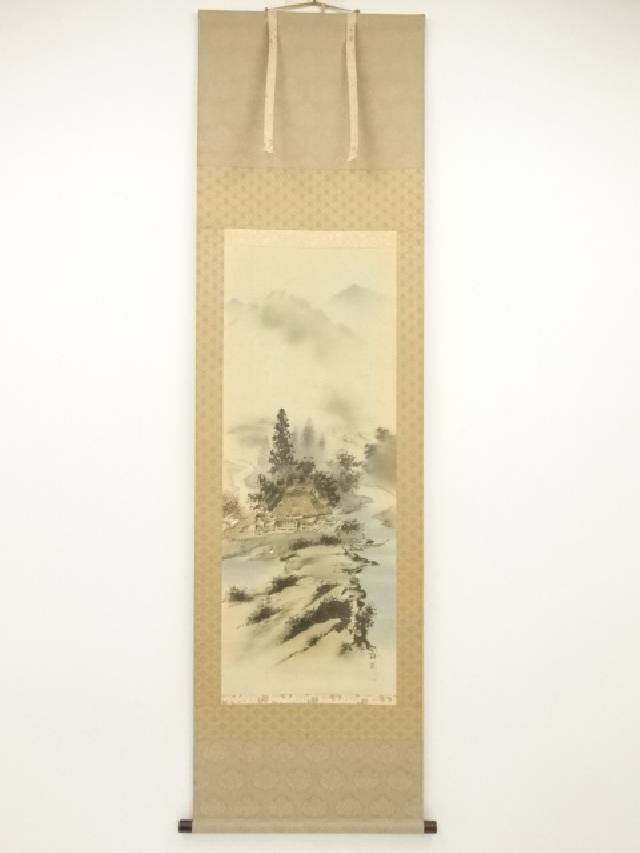 楽天市場】【中古】美品長尾梅友の山水図四神相応の掛け軸サイズ