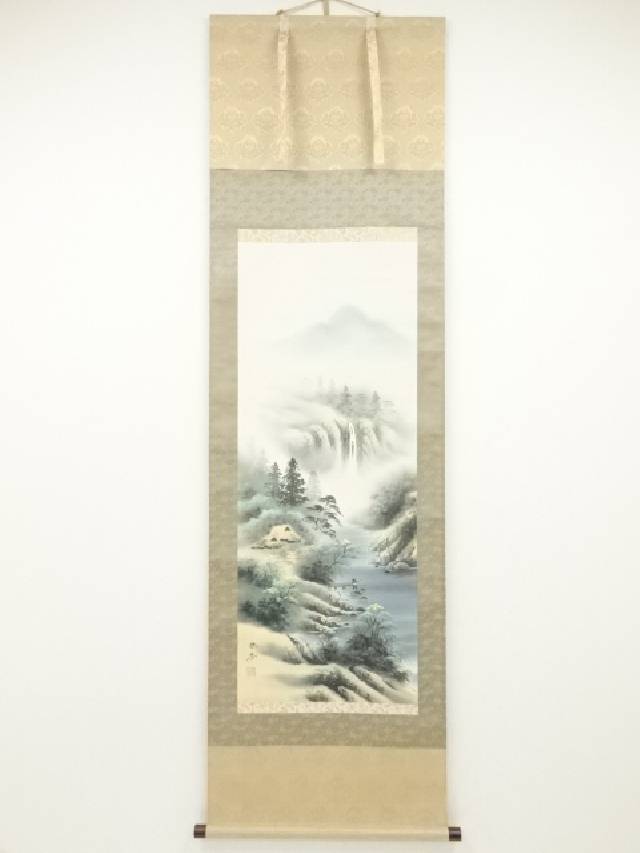楽天市場】【中古】【書画】珠香筆 松竹梅鶴亀 肉筆絹本掛軸（共
