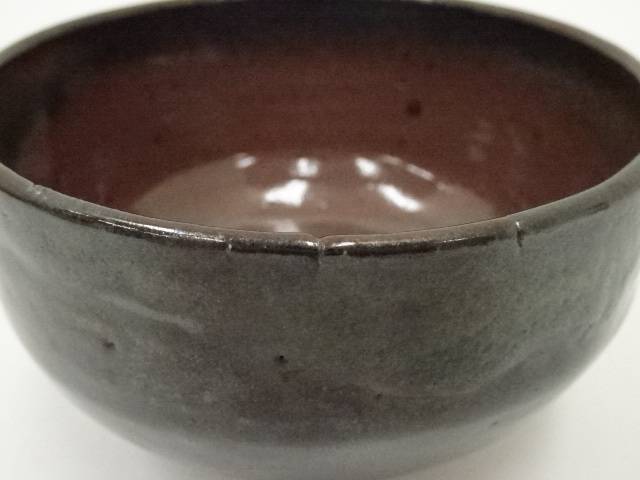 作家物 黒釉茶碗[中古 茶道 茶会 おしゃれ 骨董 茶わん 茶器 茶の湯