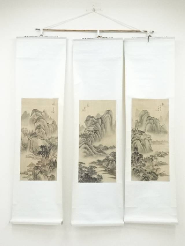 模写/谷文晁/山水図/紙表装/布袋屋掛軸HB-179 模写/谷文晁/山水図/紙表装/布袋屋掛軸HB-179 - メルカリ