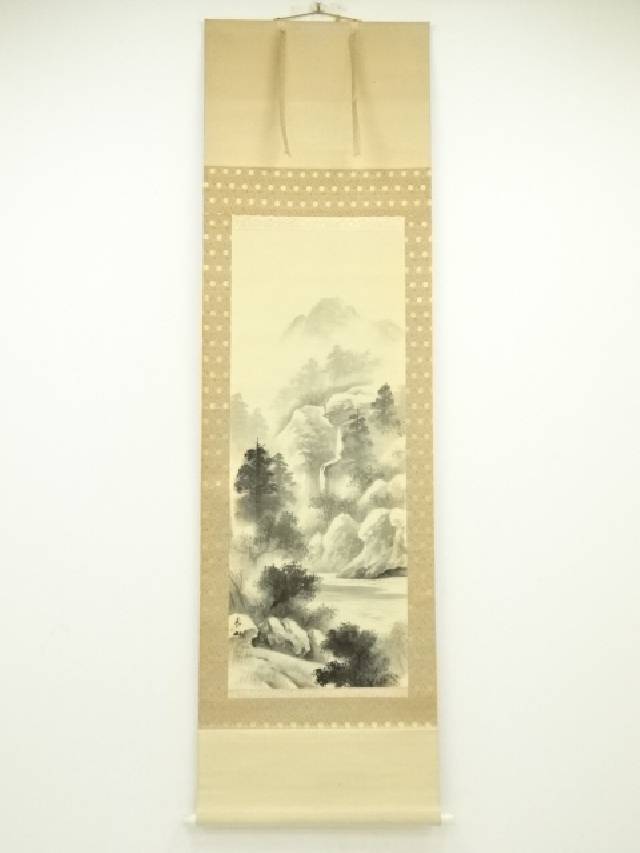 真作/青木桂岳/山水図/桐共箱付/掛軸　値下げしました。 真作/青木桂岳/山水図/桐共箱付/掛軸 値下げしました。